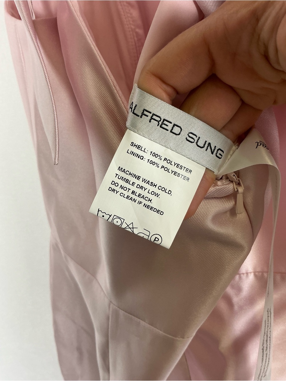 ALFRED SUNG Ballet Pink Satin Shoulder-Bow Maxi Dress - Picture 4 of 6